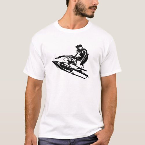 Speedy Jet Ski in Silhouette T_Shirt