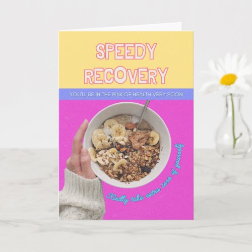 Speedy Recovery Cereal Blank Greeting Card