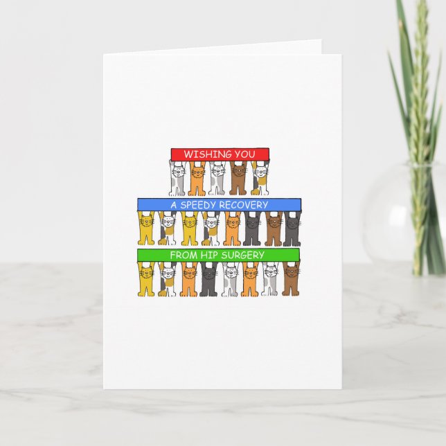 Speedy Recovery from Hip Surgery Cute Cats Card (Front)
