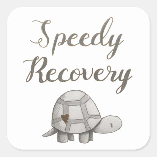 Speedy Recovery Get Well Card Square Sticker