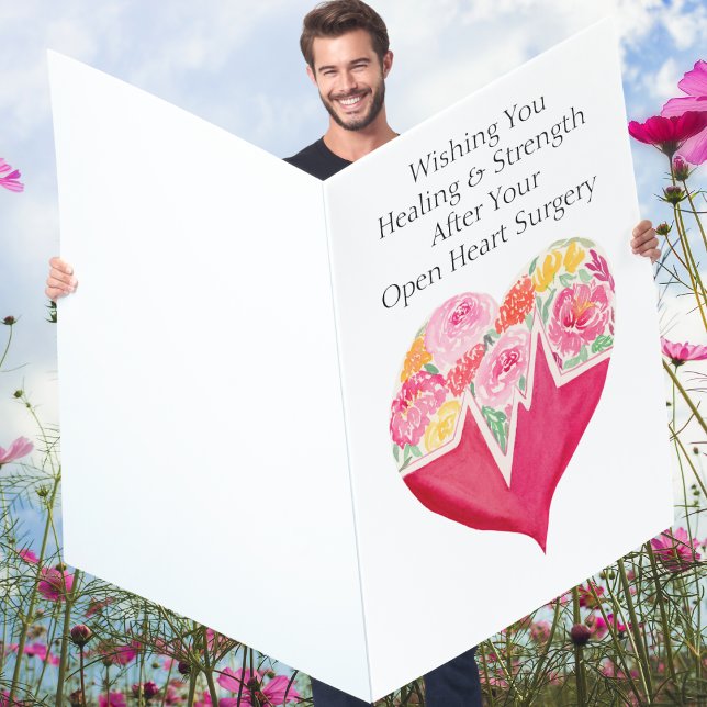 Speedy Recovery Open Heart Surgery Heart Flowers  Card (Creator Uploaded)