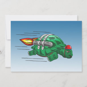 Speedy Rocket Turtle Card