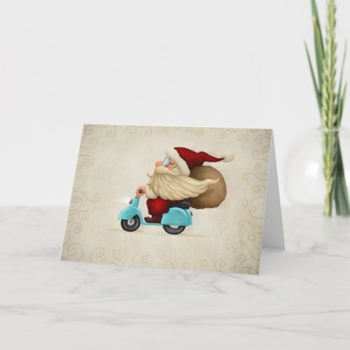 Speedy Santa Claus Holiday Card