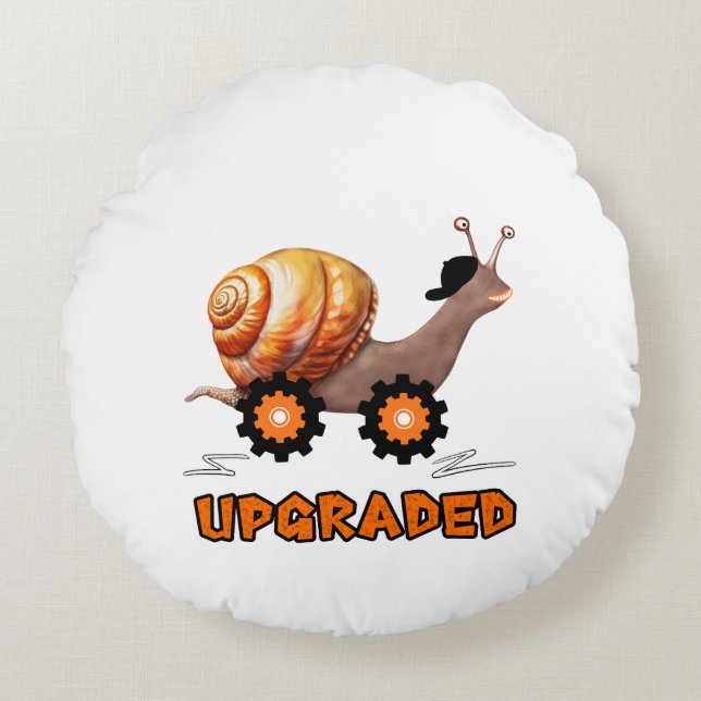 Speedy snail round pillow (Front)