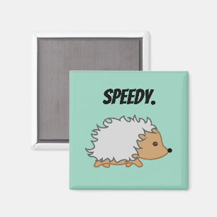 Speedy the Hedgehog, Funny Fast Animal Cartoon Magnet