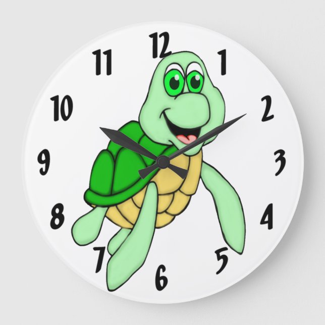 Speedy Turtle Large Clock (Front)