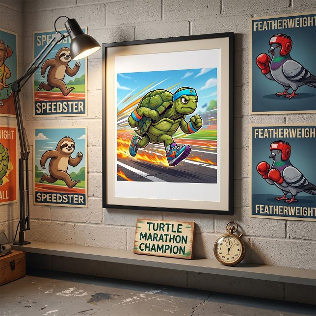 Speedy Turtle Sprinter Athletic Runner Poster (Creator Uploaded)