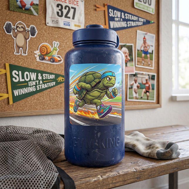 Speedy Turtle Sprinter Athletic Runner Square Sticker (Creator Uploaded)