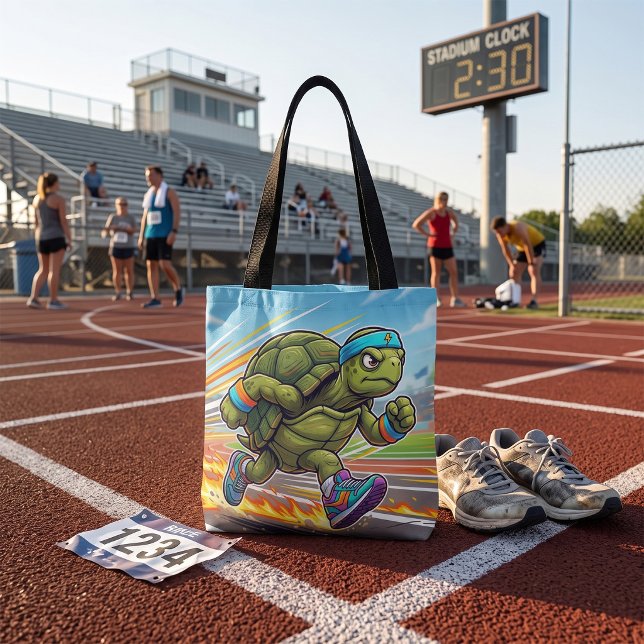 Speedy Turtle Sprinter Athletic Runner Tote Bag (Creator Uploaded)