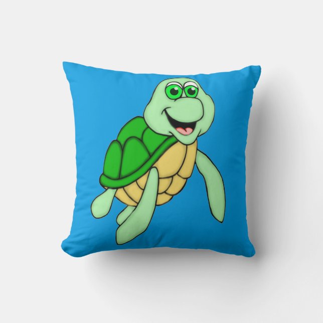 Speedy Turtle Square Pillow (Front)