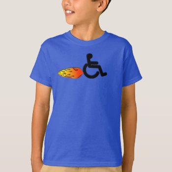 Speedy Wheelchair With Flames T-shirt by hkimbrell at Zazzle