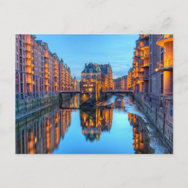 Speicherstadt Warehouses in Hamburg, Germany - HDR Postcard (Front)