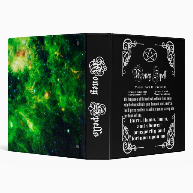 Spell Book Money Spells 3 Ring Binder (Background)