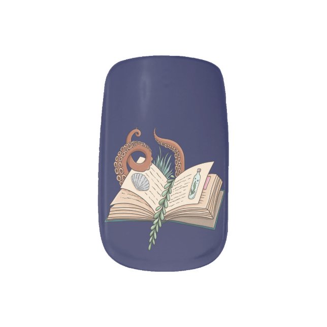 Spell Book & Tentacles Minx Nail Art (Left Thumb)