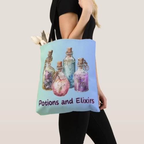 Spell Bottle Potions and Elixirs Halloween Tote Bag