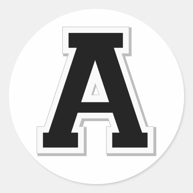 Spell it Out Initial Letter A in Black Stickers (Front)