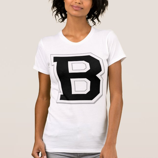 Spell it Out Initial Letter B Black Women's Tee (Front)
