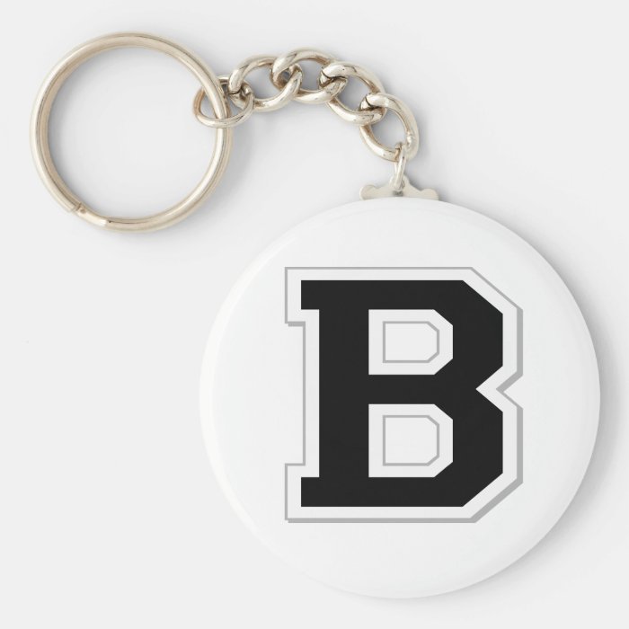 Spell it Out Initial Letter B in Black Key Chain