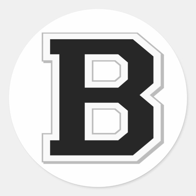 Spell it Out Initial Letter B in Black Stickers (Front)