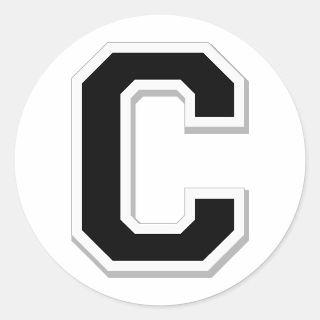 Spell it Out Initial Letter C in Black Stickers (Front)