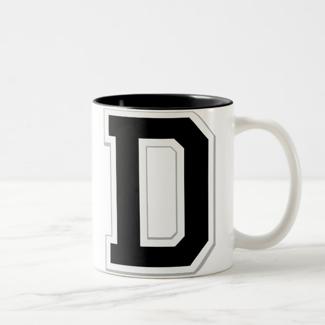Spell it Out Initial Letter D Black Coffee Mug (Right)