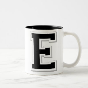 Spell it Out Initial Letter E Black Coffee Mug