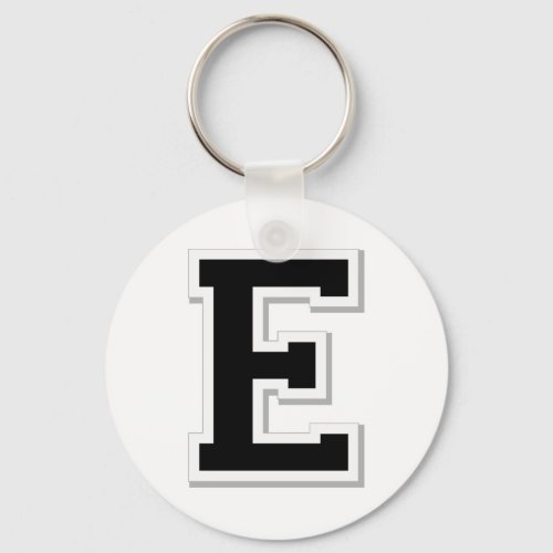 Spell it Out Initial Letter E in Black Key Chain