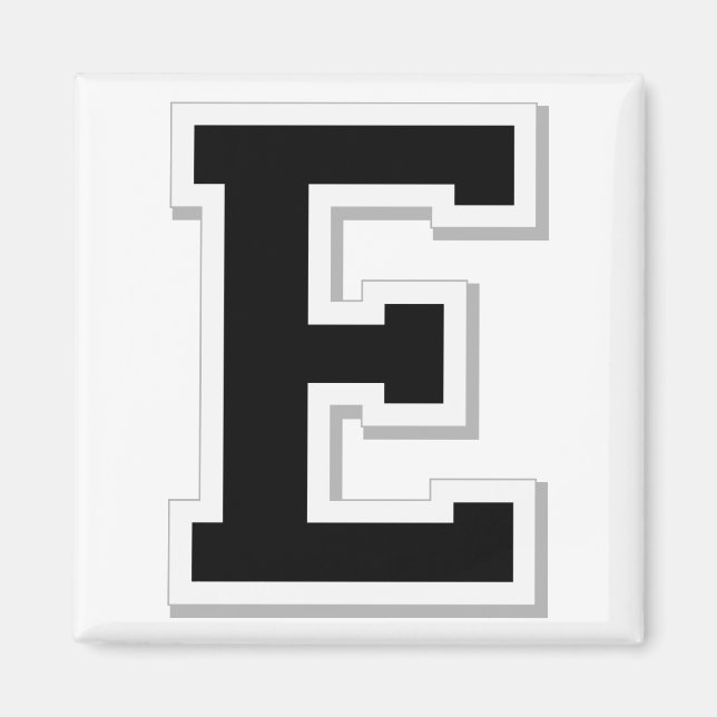 Spell it Out Initial Letter E in Black Magnet (Front)
