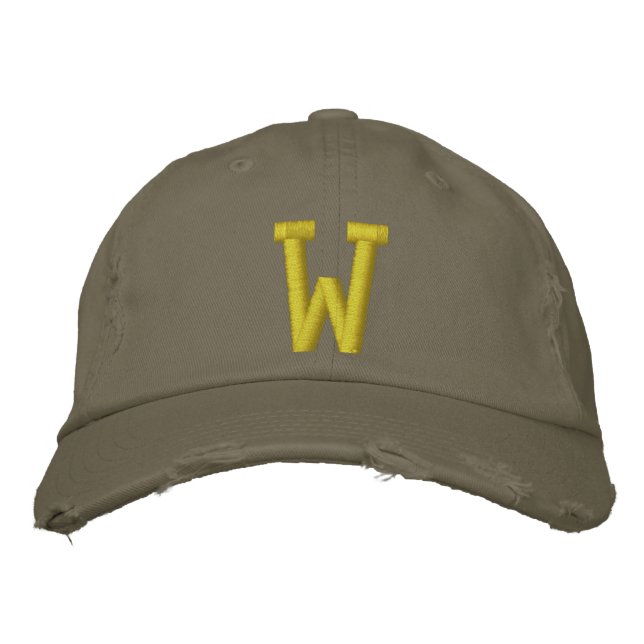 Spell it Out Initial Letter W Ball Cap (Front)