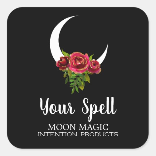 Spell Jar Stickers With Floral Moon