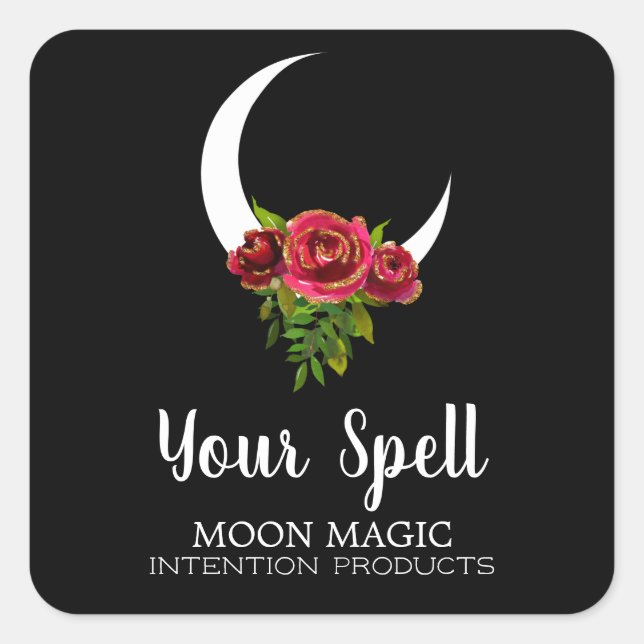 Spell Jar Stickers With Floral Moon (Front)