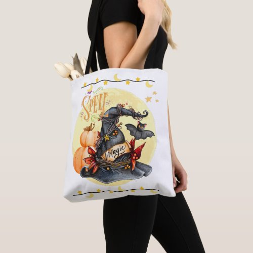 Spell Magical Witch Hat Tote Bag