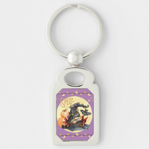 Spell Magical Witches Hat Metal Keychain