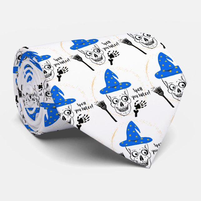 SPELL YOU LATER , SKULL NECK TIE (Rolled)