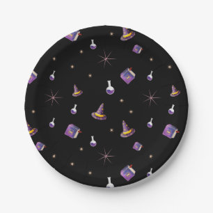 Spellbinding Books Witches Hats Blac Paper Plates