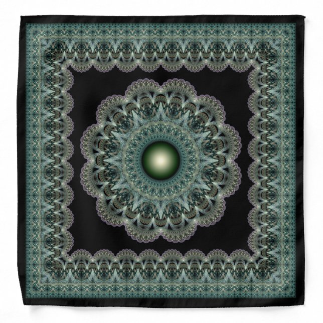 Spellbinding fractal glossy framed ornament bandana (Front)