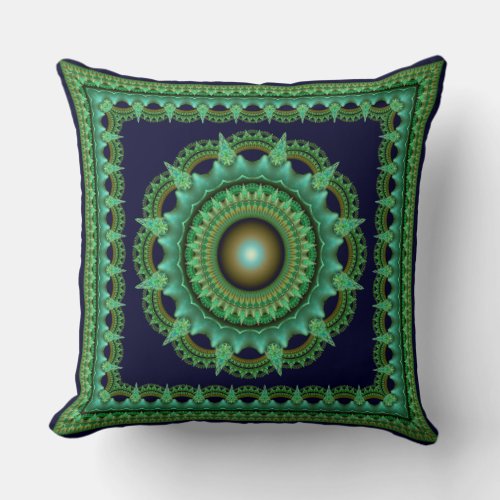 Spellbinding fractal star ornament throw pillow