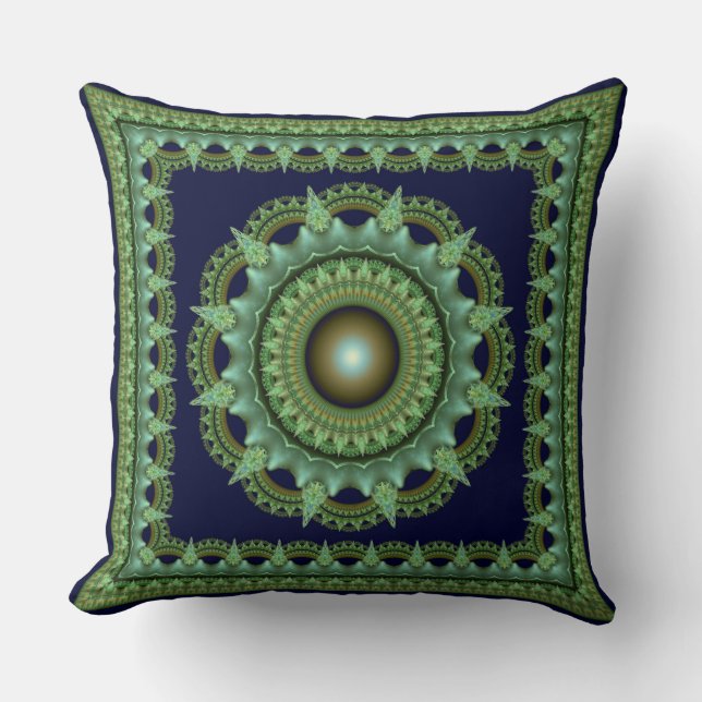 Spellbinding fractal star ornament throw pillow (Front)