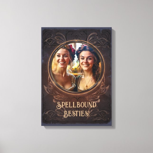 Spellbound besties - Witchy medieval memory gift Canvas Print (Front)