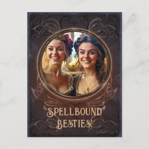 Spellbound besties _ Witchy medieval memory gift  Postcard