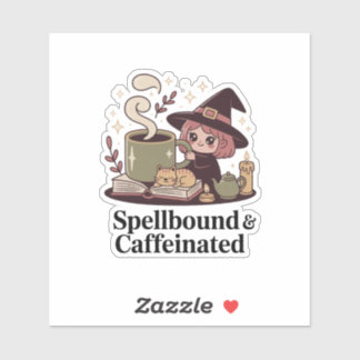 Spellbound & Caffeinated — Cozy Witch Tea Sticker