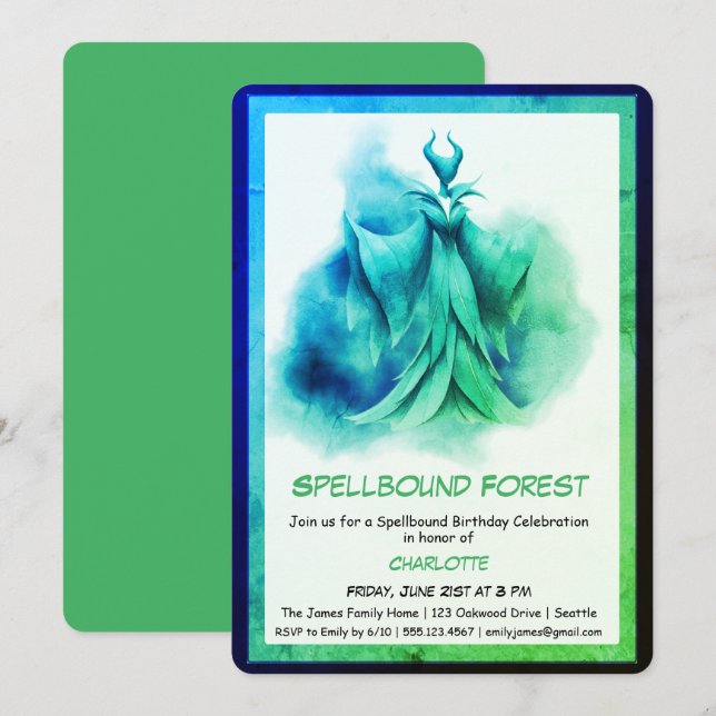 Spellbound Forest – Dark Fairy Birthday Party  Invitation (Front/Back)