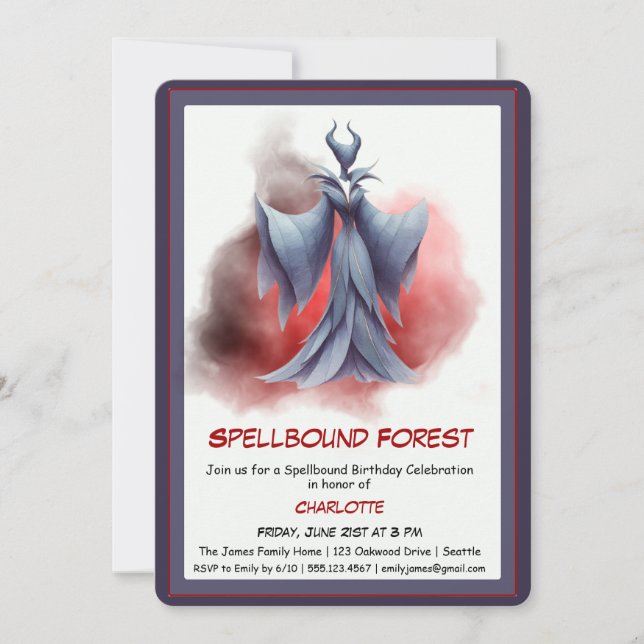 Spellbound Forest – Dark Fairy Birthday Party  Invitation (Front)