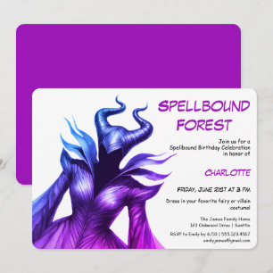 Spellbound Forest – Dark Fairy Birthday Party  Invitation
