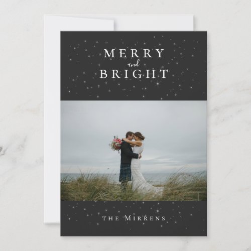 Spellbound Winter Black Photo Holiday Card