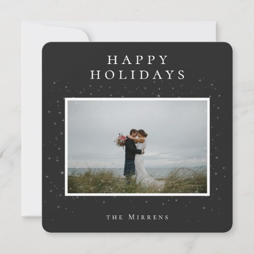 Spellbound Winter Photo Holiday Card  Black