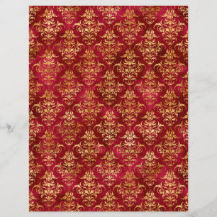 Spellcaster Red & Gold Scrapbook Paper Sheet