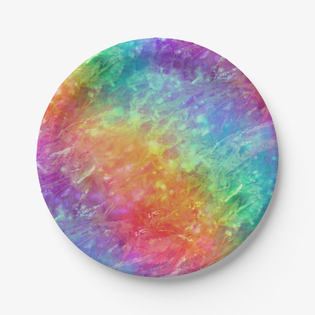 spellcaster - vivid crystal rainbow : paper plates (Front)