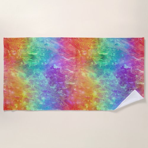 spellcaster _ vivid rainbow prism ombre  beach towel