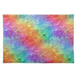 spellcaster - vivid rainbow prism ombre : cloth placemat